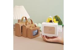 China Recycled Paper Window Gift Box with Handle for Party Favors supplier