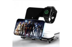 China Stylish High Charging  Effeciency PD/QC Metal Wireless 3 In 1 Charging Stand supplier