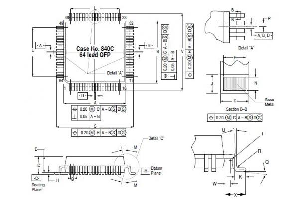 Integrated Circuit Chip HCMOS Microcontroller Unit 0MC68HC705H12CFN MOTOROLA PLCC52