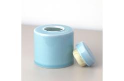 China Glossy Finish Sky Blue Ceramic Storage Jar With Lid Modern Design supplier