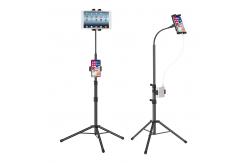 China Adjustable Long Gooseneck Phone Holder 64.96 Inch Tripod Tablet Stand supplier