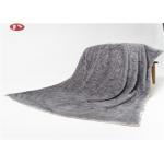 Home Textiles Plush Fur Blanket Knitted Darker Gray Animal Rabbit Fur Blanket Sofa for sale