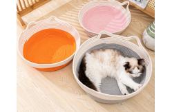 China Macrame Cat Basket Bed Swinging Cat Hammock With Double Handle supplier
