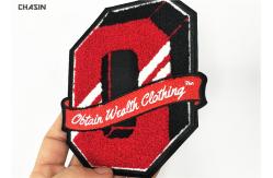 China Letter Q Chenille Embroidery Patches Polyester Material Heat - Cut supplier