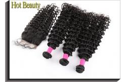 China 14 Inch Deep Wave Brazilian Virgin Human Hair Extensions 100G supplier