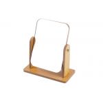 Rotatable Rectangular Cosmetic Table Mirror Beech Wooden Desktop Mirror 9 X 24cm for sale