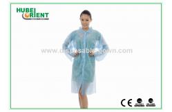 China 55gsm Single Use Tyvek Protective Lab Coat With Velcros Closure supplier
