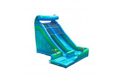 China Blue Wave Inflatable Slide With Pool For Outdoor Water Park supplier