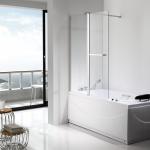 Clear Sliding Glass Shower Doors 1200×1400mm Silver Aluminum Frame for sale