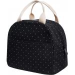 China Girls Women Storage Dot Black Lunch Tote Bag Shockproof For Work School for sale
