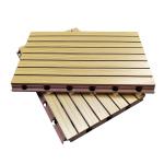 3D Grooved Wooden Acoustic Ceiling Tiles / Soundproof Decorative Wall Panels for sale