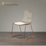 ODM Golden Metal Slat Ultra Modern Dining Chairs for sale