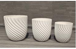 China Character Textured Surface Fiber Clay Planter With Frost Resistant Character And Modern Style supplier