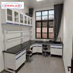 Wood lab workbenches in white color suitable for various applications for sale