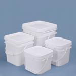 2.5L Square Bulk Plastic Buckets Pails Green Yellow Black Colored for sale