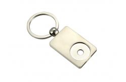 China Iron UV Printing Metal Keychain Holder Rectangle Trolley Coin Keyring supplier