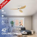Flush Mounted 42 Inch/OEM Ceiling Fan with Smart Remote Control and 3 Plastic Blades for sale