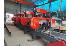 China Multiple heads wood timber logs cutting machine horizontal band sawmill supplier