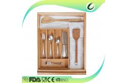 China Kitchen tableware expandable bamboo cutlery tray supplier
