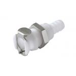 China POM Quick Connect Fluid Coupling Hose Barb Natural White With Vavle manufacturer