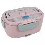 Leakproof Electric Lunch Box With 1.5L Stainless Steel Food Heater Grey Pink for sale