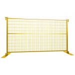 6 X 10 Size Canada Temporary Fence 50mm X 100mm Mesh Powder Coated Yellow for sale