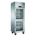 Easy Cleanup Commercial Display Refrigerator 800L 2 Door Glass Door Freezer Compact for sale