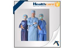 China Free Sample Disposable Isolation Gowns Lightweight Non Woven Gown With Elastic Cuff supplier