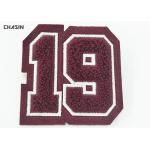 Number And Alphabet Chenille Embroidery Patches / Embroidered Iron On Appliques for sale