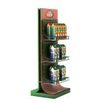 Box Beverages Floor Standing Display Stands Wood Display Stand With Shelves for sale