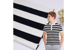 China Smooth Striped Textured Fabric , Modal Hot Shell Black And White Stripe Fabric supplier