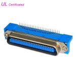 Blue 50 Pin Male Centronics PCB Mount Connector 25 Pairs Right Angle for sale