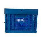 Blue Ventilated Plastic Storage Crate Box Folding Environmental Friendly