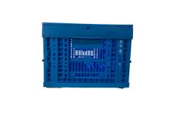 China Blue Ventilated Plastic Storage Crate Box Folding Environmental Friendly supplier