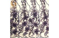 China Patterned 3D Handwork Beaded Lace Fabric For Wedding Clothes supplier