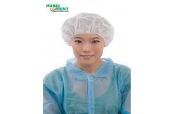China Nonwoven Disposable Round Headcover Bouffant Cap With Single Elastic supplier