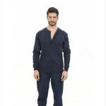 Navy Knitted Long Sleeve FR Work Shirts Cotton Arc Rated CAT2 for sale