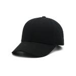 Black Flat Embroidery Baseball Caps Metal Self Fabric Buckle Hats for sale