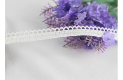 China Delicate Milk Silk Water Soluble Lace Trim / Scalloped Lace Ribbon Eco Friendly supplier