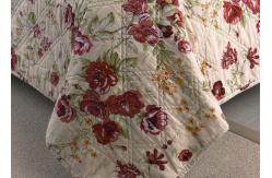 China White Quilted Bedspreads And Coverlets 3pcs Printed Machine Quilting supplier