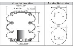 China W01-358-8029 Firestone Suspension Air Spring Triple Convoluted Air Actuator supplier
