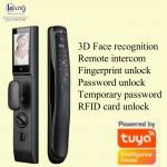 Qlleung S931MAX Automatic 3D Face ID Video Intercom Fingerprint Card Key Code Tuya APP Remote Control Smart Door Lock  for sale