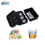 6 Cavities Silicone Ice Mold Stocked Ball Shaped Ice Cube Tray Customized for sale