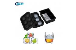 China 6 Cavities Silicone Ice Mold Stocked Ball Shaped Ice Cube Tray Customized supplier