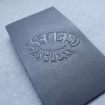 Handmade Sew On CMYK Color Embossed Leather Labels for sale