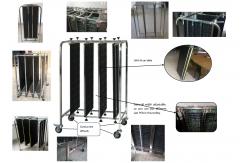 China Handle Adjustable SS304 Frame 4 Wheels ESD Magazine Rack supplier