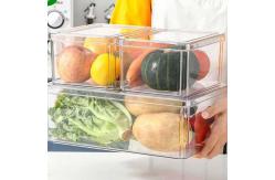 China 4 Pcs Stackable Plastic Clear Fridge Organizer Set Kitchen Food Storage supplier
