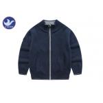 Turtle Neck Zipper Up Kids Cotton Sweater Coat , Side Pockets Children's Outwear for sale