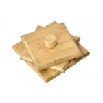 Square Cup Bamboo Drink Coasters Set Customized Souvenir Gift for sale