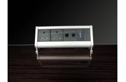 China UK Standard Desk Mount Power Strip , Clamp Office Desktop power and data outlets supplier